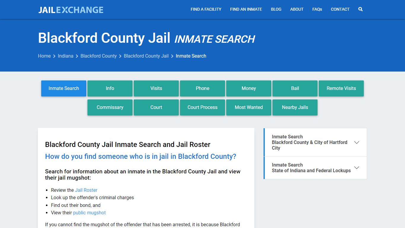 Blackford County Jail Inmate Search - Jail Exchange